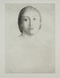 Głowa młodej dziewczyny. autorstwa Alphonse Legros