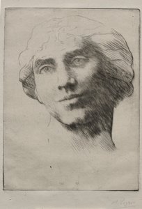 Głowa młodej kobiety autorstwa Alphonse Legros