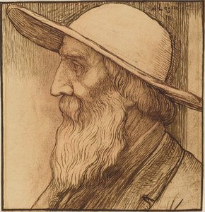 Głowa starca w kapeluszu z szerokim rondem autorstwa Alphonse Legros