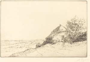 Hovel on a Hillside (Masure sur la colline) autorstwa Alphonse Legros
