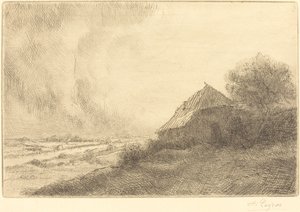Hovel na wzgórzu Masure sur la colline. autorstwa Alphonse Legros