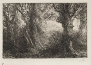 W lesie w Conteville autorstwa Alphonse Legros