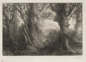 W lesie w Conteville. autorstwa Alphonse Legros