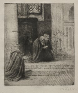 Wnętrze kościoła. autorstwa Alphonse Legros