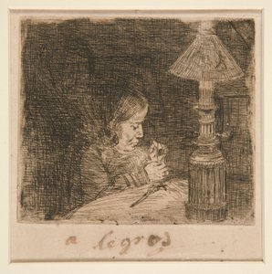 La Couseuse (Kobieta do szycia) autorstwa Alphonse Legros