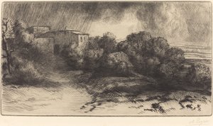 Farma w Brieux podczas burzy autorstwa Alphonse Legros