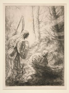 La Mort at le Bucheron, nr 2 (Śmierć i drwal) autorstwa Alphonse Legros