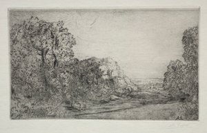 Krajobraz: wschód słońca. autorstwa Alphonse Legros