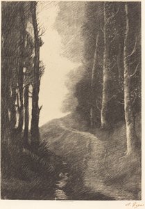 Krajobraz z brzozami autorstwa Alphonse Legros