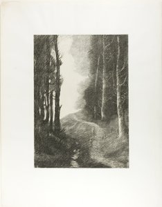 Krajobraz z brzozami autorstwa Alphonse Legros