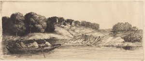 Pejzaż z łodzią, 1. tablica autorstwa Alphonse Legros