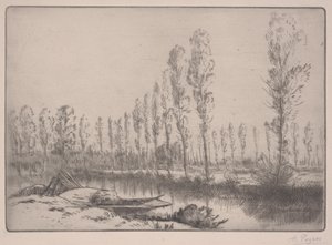Les Tourbieres: Blisko Amiens (akwaforta) autorstwa Alphonse Legros