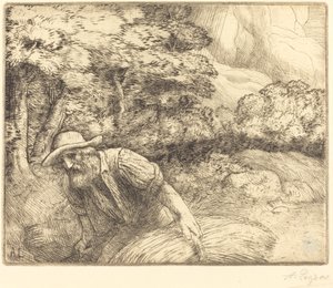 Człowiek żerujący Mężczyzna żerujący. autorstwa Alphonse Legros