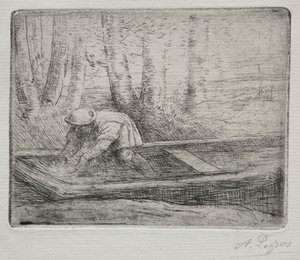 Człowiek w łódce autorstwa Alphonse Legros