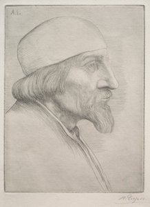 Mężczyzna w jarmułce. autorstwa Alphonse Legros