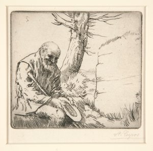 Mendiant, syn Chapeau a la Main (Żebrak z kapeluszem w dłoniach) autorstwa Alphonse Legros