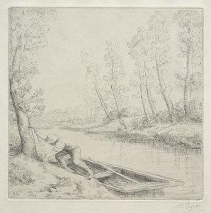 Poranek nad rzeką autorstwa Alphonse Legros