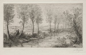 W pobliżu młyna. autorstwa Alphonse Legros