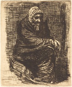 Stara kobieta w pozycji siedzącej autorstwa Alphonse Legros