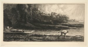 Krajobraz łodzi autorstwa Alphonse Legros