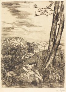 Chłop myje stopy Chłop myje stopy, 1860. autorstwa Alphonse Legros