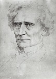 Portret Hectora Berlioza (1803-69) (pióro i atrament na papierze) autorstwa Alphonse Legros