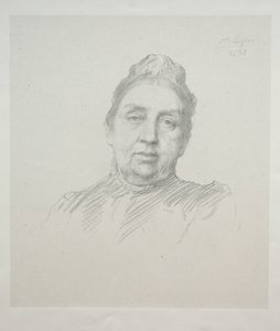 Portret Madame Kemp, widok z przodu 3. płyta. autorstwa Alphonse Legros