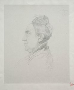 Portret Madame Kemp na drugiej płycie profilu. autorstwa Alphonse Legros