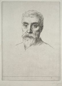 Portret Sir Hirama S. Maxima. autorstwa Alphonse Legros