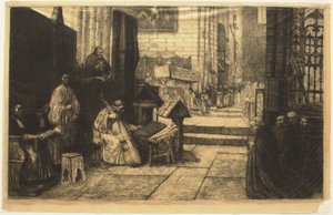 Procesja w hiszpańskim kościele autorstwa Alphonse Legros
