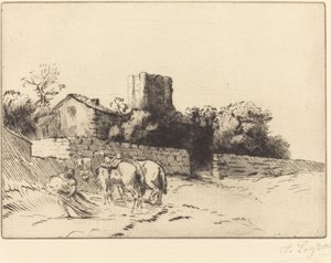 Ściana plebania (Le mur du presbytere) autorstwa Alphonse Legros