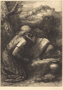 Święty Hieronim, II płyta. autorstwa Alphonse Legros