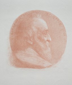 Autoportret, Medalion nr 2 (11 płyta) autorstwa Alphonse Legros