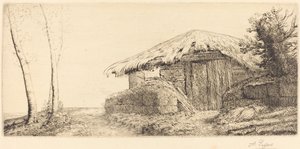 Chatka pasterska na zboczu wzgórza autorstwa Alphonse Legros