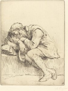 Śpiący żebrak autorstwa Alphonse Legros