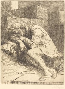 Śpiący żebrak autorstwa Alphonse Legros