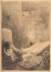 Śpiący uczony autorstwa Alphonse Legros