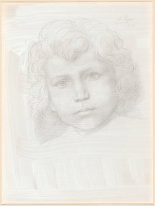 Studium Kupidyna (głowa dziewczyny) autorstwa Alphonse Legros