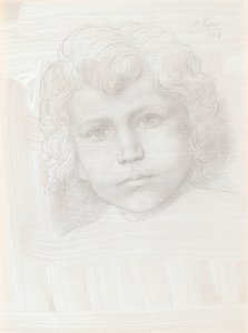 Studium Głowy Kupidyna dziewczyny, 1904. autorstwa Alphonse Legros