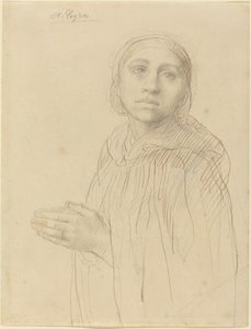 Studium modlitwy kobiety. autorstwa Alphonse Legros
