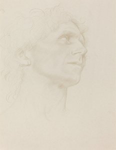 Studium kobiecej głowy zwróconej w prawo. autorstwa Alphonse Legros