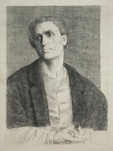 Studium głowy mężczyzny autorstwa Alphonse Legros