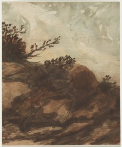 Zachód słońca nad wzgórzem, ostatnia połowa XIX wieku. autorstwa Alphonse Legros