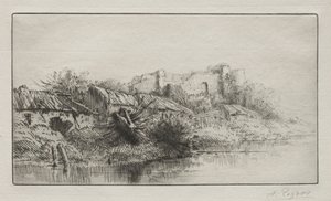 Opuszczona wioska. autorstwa Alphonse Legros