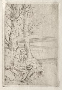Ślepy żebrak. autorstwa Alphonse Legros