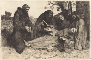 Śmierć św. Franciszka (La mort de St. Francois) autorstwa Alphonse Legros
