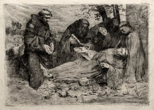 Śmierć św. Franciszka autorstwa Alphonse Legros