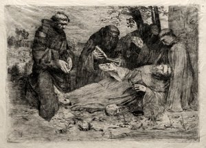 Śmierć św. Franciszka. autorstwa Alphonse Legros