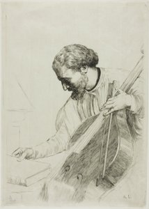 Kontrabasista autorstwa Alphonse Legros