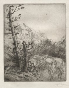 Farma na wzgórzu. autorstwa Alphonse Legros